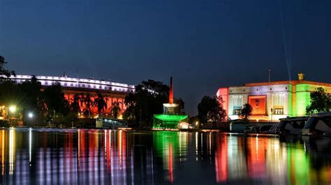 New Parliament building at night: Check stunning photos of new Sansad ...