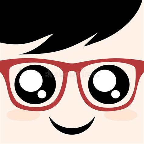 Happy face with glasses stock vector. Illustration of design - 86497689