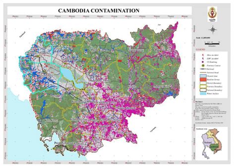 Landmine contamination in Cambodia. Source: CMAA, 2019a. | Download ...