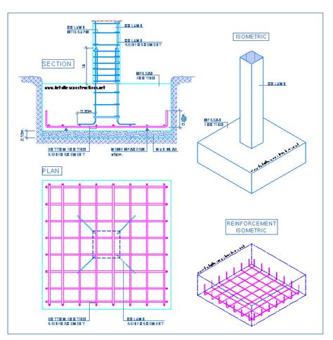 CAD Drawing Structure Column Footing Design DWG File Cadbull 6840 | The ...