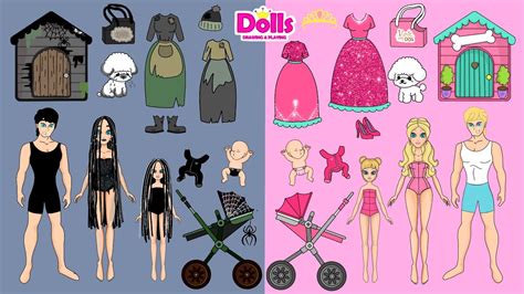 PAPER DOLLS FAMILY DRESS UP & HOUSE TRANSFORMATION DIY PAPER CRAFT ...