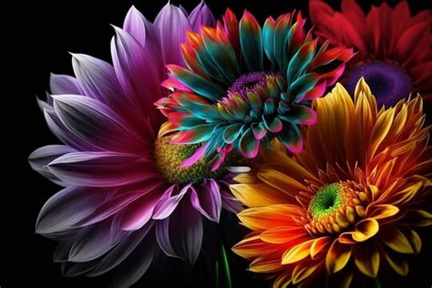 Neon Flowers Wallpaper