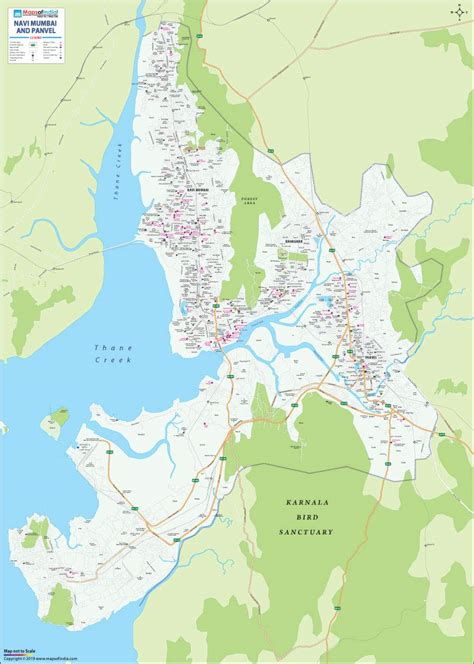 Navi Mumbai- Panvel City Map (48"W X 67"H) - 2019 Edition : Amazon.in ...