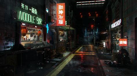 ArtStation - Cyberpunk Sci-Fi Alleyway, Steffen Hampel | City art ...