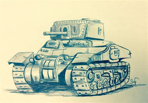 WWII Tank - sketch by SaraMFDraws on DeviantArt