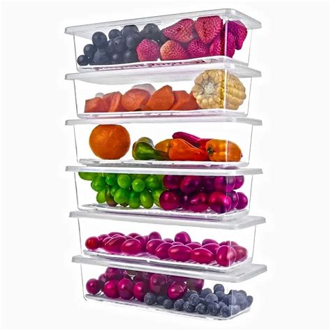 Om Anvay 6 Fridge Storage Boxes Fridge Organizer with Removable Drain ...