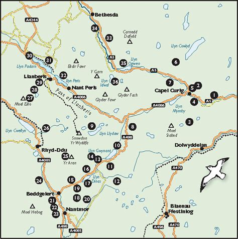 Snowdonia Mountain Map Tick List Map Of Snowdonia | ubicaciondepersonas ...