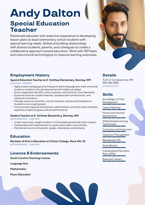 Special Education Teacher Resume Examples & Templates (2024) · Resume.io