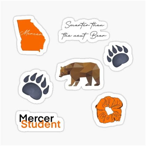 "Mercer University Bear Mascot Inspired Sticker Pack" Sticker for Sale ...