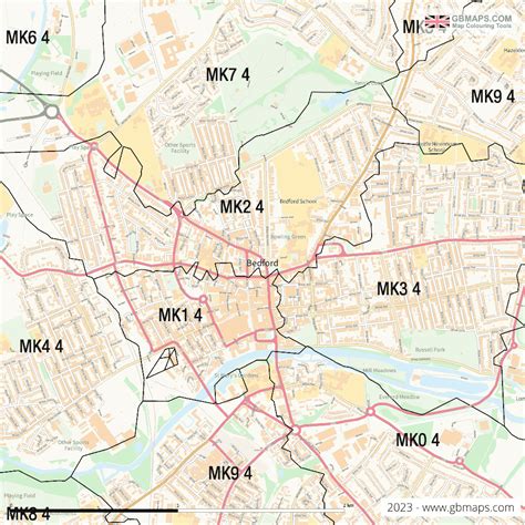 Bedford Vector Street Map