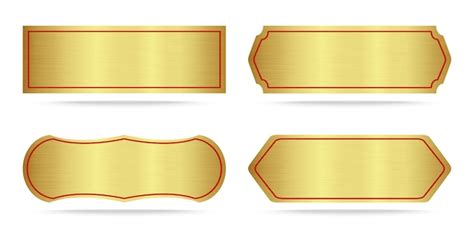 Premium Vector | Set of Metallic gold name plate