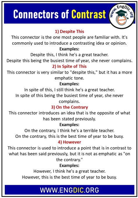 Connectors of Contrast (Definition and Example Sentences) - EngDic