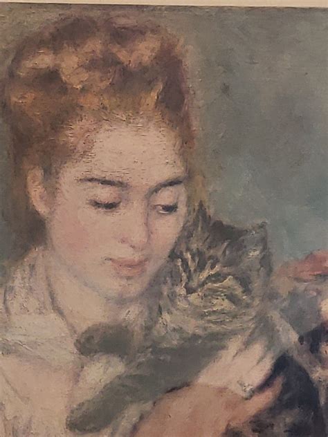 Vintage Framed Reprint of Woman with a Cat by Auguste Renoir ...