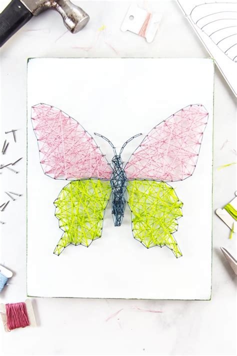 Butterfly String Art Patterns Using Coloring Pages • Kids Activities ...