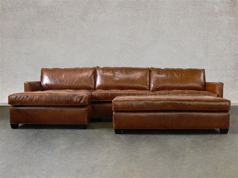 Arizona Leather Sectional Sofa with Chaise - Top Grain...