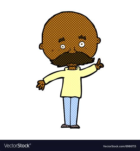 Comic cartoon bald man with idea Royalty Free Vector Image