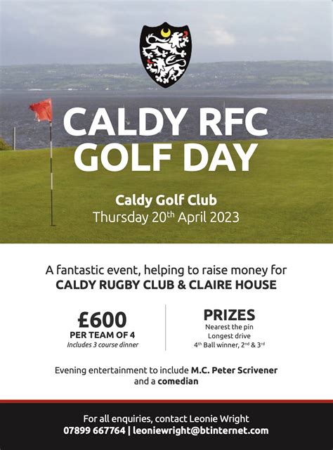 Caldy RFC Golf Day – 20th April 2023 – Caldy RFC – Championship Rugby