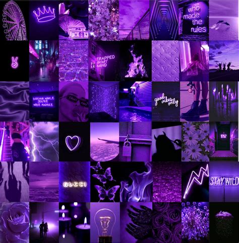 Neon Purple Aesthetic Photo Wall Collage Kit - Etsy UK