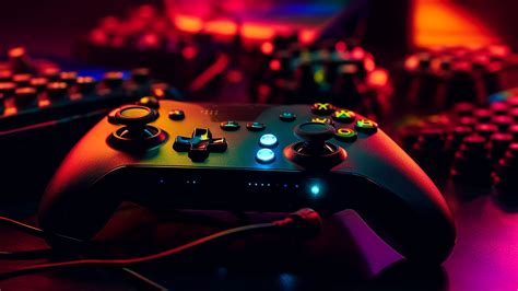 Glowing Xbox Controller in Neon Ambiance - backiee