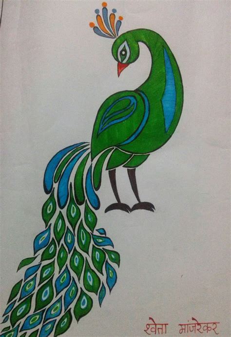 sketchpen drawing Peacock simple beautiful | art | Pinterest | Peacocks ...