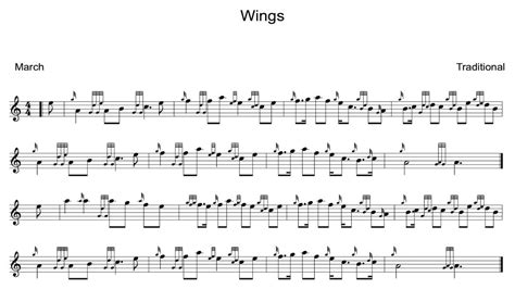 Wings Bagpipe Sheet Music - Learn Wings on the bagpipes.