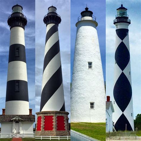 North Carolina Outer Banks Lighthouses-Bodie Island, Cape Hatteras ...