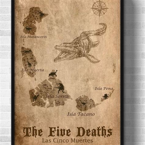 Jurassic Park the Five Deaths Map Poster Isla Sorna Site B - Etsy Ireland