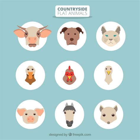 Free Vector | Countryside animals