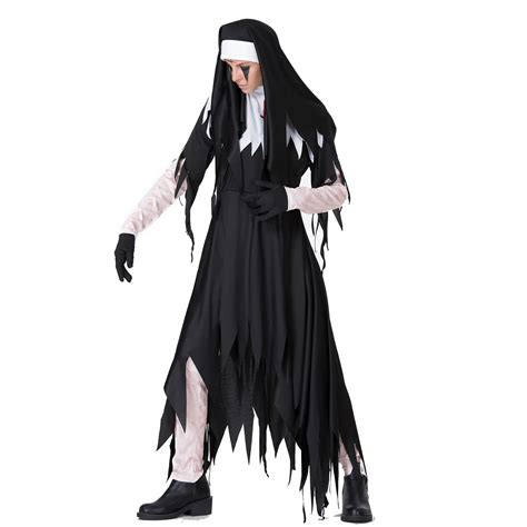 2018 Halloween Costumes For Women Black Scary Horror Nun Minister ...