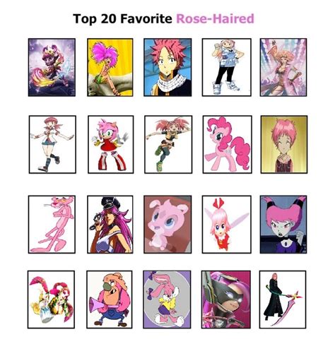 Top 20 Rose Haired Characters by Foxboy614 on DeviantArt