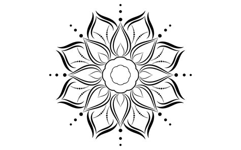 Black and white floral simple mandala pattern 1101312 Vector Art at ...