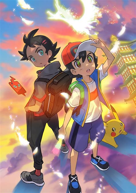 Official artwork for new Pokémon anime series features Ash, Pikachu, Go ...