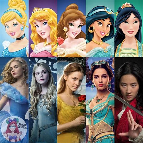 Animated vs. Live-action Disney Princesses 👸 ️ Follow @prouddisnerds ...