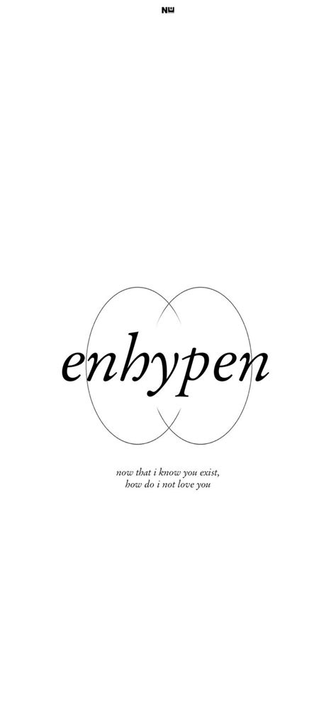 an advertisement with the words enrypen written in black ink on a white ...