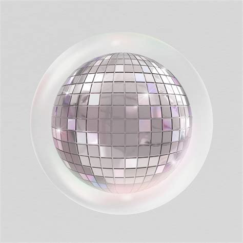 Silver disco ball sticker, party | Free PSD - rawpixel