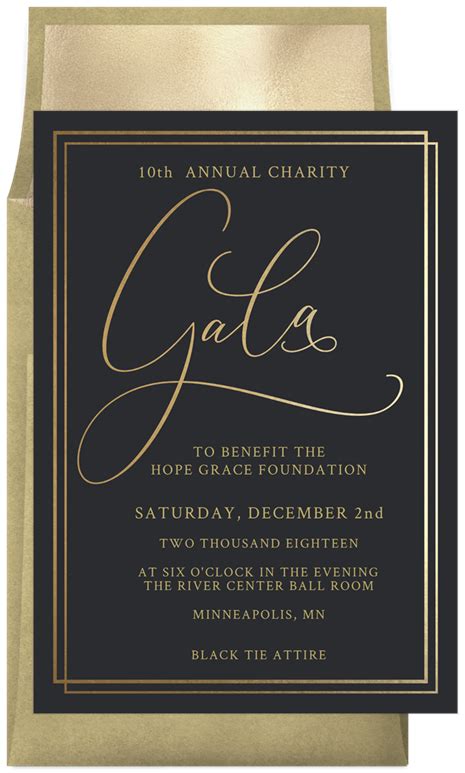 Simple Gala Invitations in Black | Greenvelope.com | Gala invitation ...