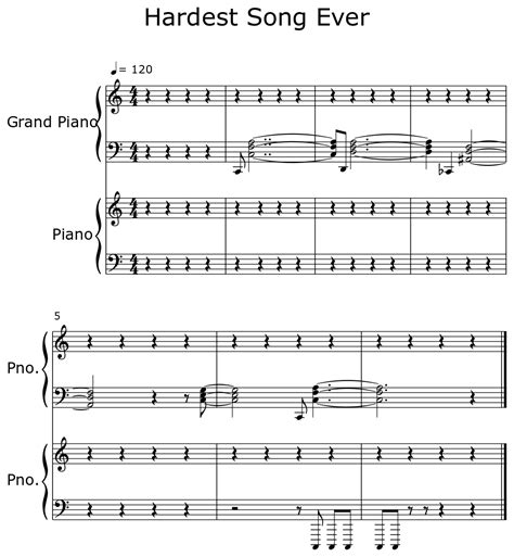 Hardest Song Ever - Sheet music for Piano