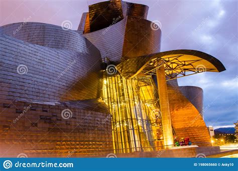 Bilbao and Guggenheim Museum by Night Editorial Image - Image of ...