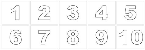 Large Printable Numbers 1-10 | Free Number Stencils