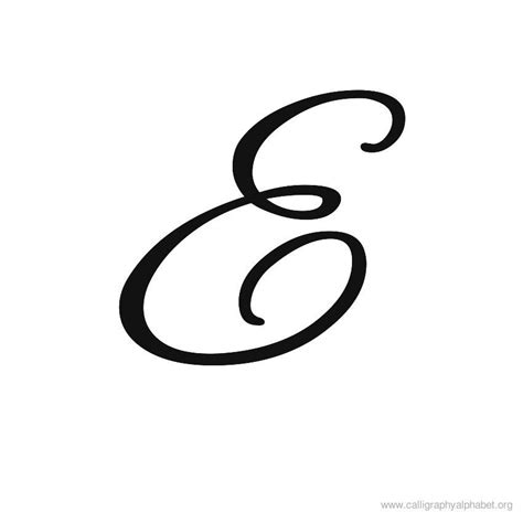 Calligraphy Alphabet Brush E | Lettering alphabet, Cursive alphabet ...