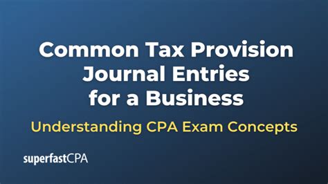 Common Tax Provision Journal Entries for a Business