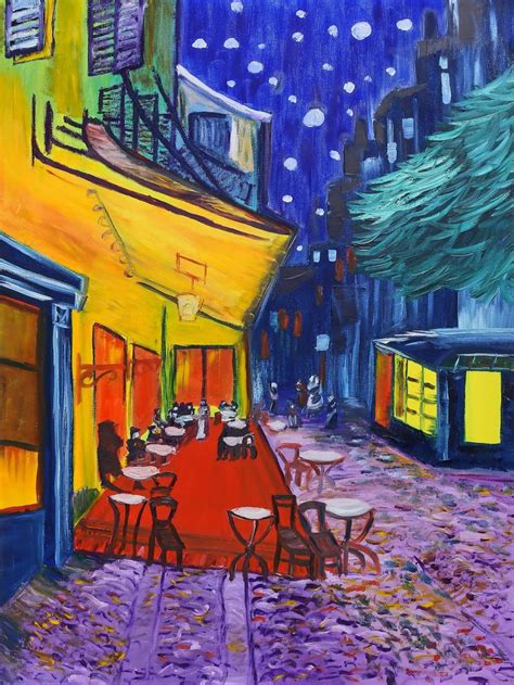 Night Cafe print of painting Printmaking by Tetiana Surshko | Saatchi Art