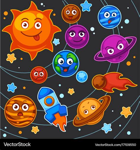 Cartoon Solar System Planets Solar System Planets Solar System Art My ...