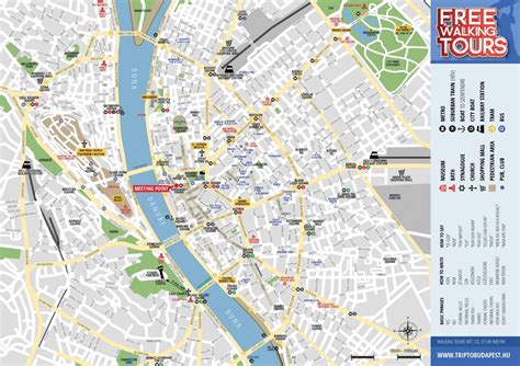 Budapest walking tour map - Walking tour of budapest map (Hungary)