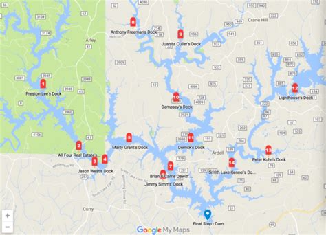 sample-map – Lewis Smith Lake, Alabama