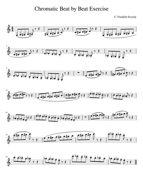 Clarinet: Chromatic Scale Beat by Beat Exercise Sheet music for ...