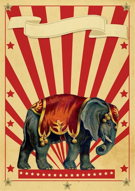 Circus Retro Poster Elephant | Circus poster, Circus illustration ...