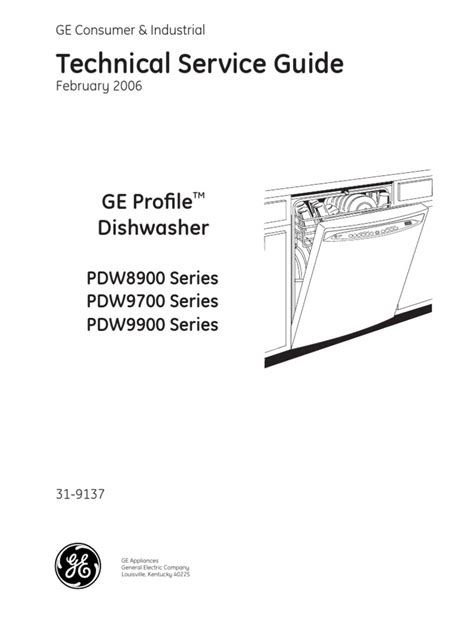 GE Dishwasher - Technical Manual | PDF | Dishwasher | Manufactured Goods