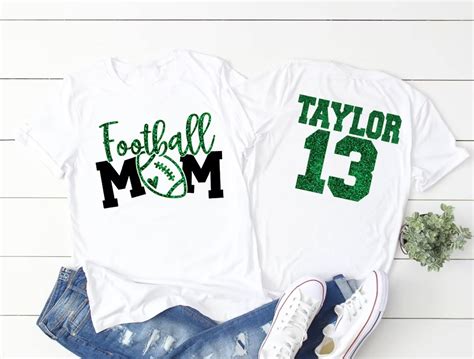 Buy Customized Glitter Football Shirt, Football Mom Shirts, Custom ...