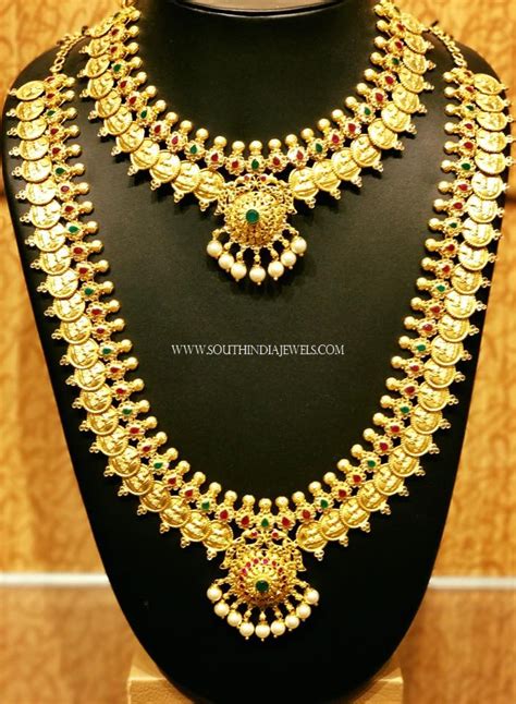 Bridal Gold Coin Necklace Set ~ South India Jewels